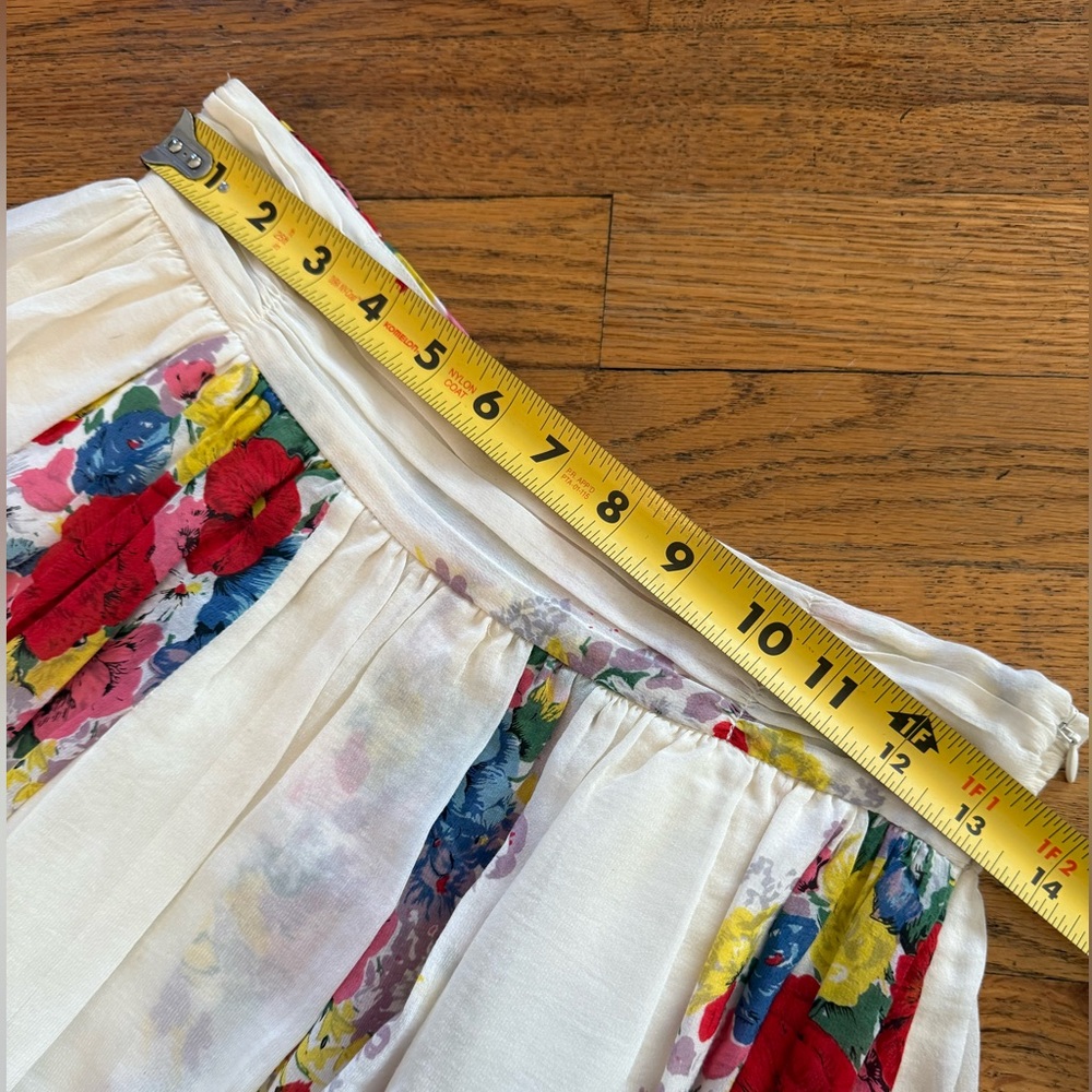 Twinkle by Wenlan for Anthropologie Silk Cotton Floral Skirt | Size 4 - Picture 5 of 6